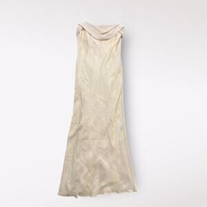 Aspeed Vintage 90s Gold Maxi Dress Size‎ X-Large Party Y2k
